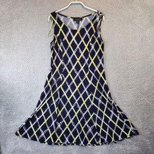 Perceptions New York Dress Womens‎ Size Small Sleeveless Navy Blue Fit & Flare